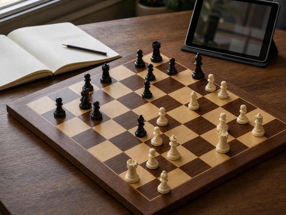 Chess calculation study board position from a real Lichess evaluation FEN